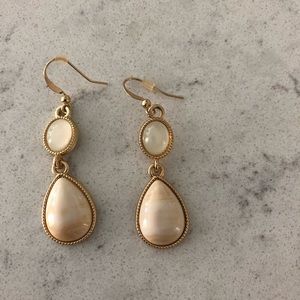 Pale Pink/Beige and Gold Bauble earrings